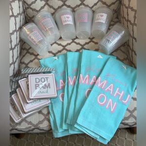 Mahjong Party Supplies Set - Blue and Pink-NWT!!